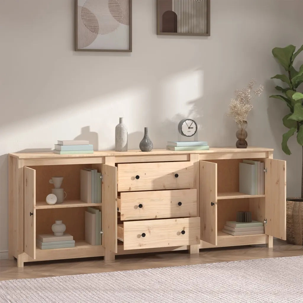 Credenza 210x35x80 cm in Legno Massello di Pinocod mxl 77365