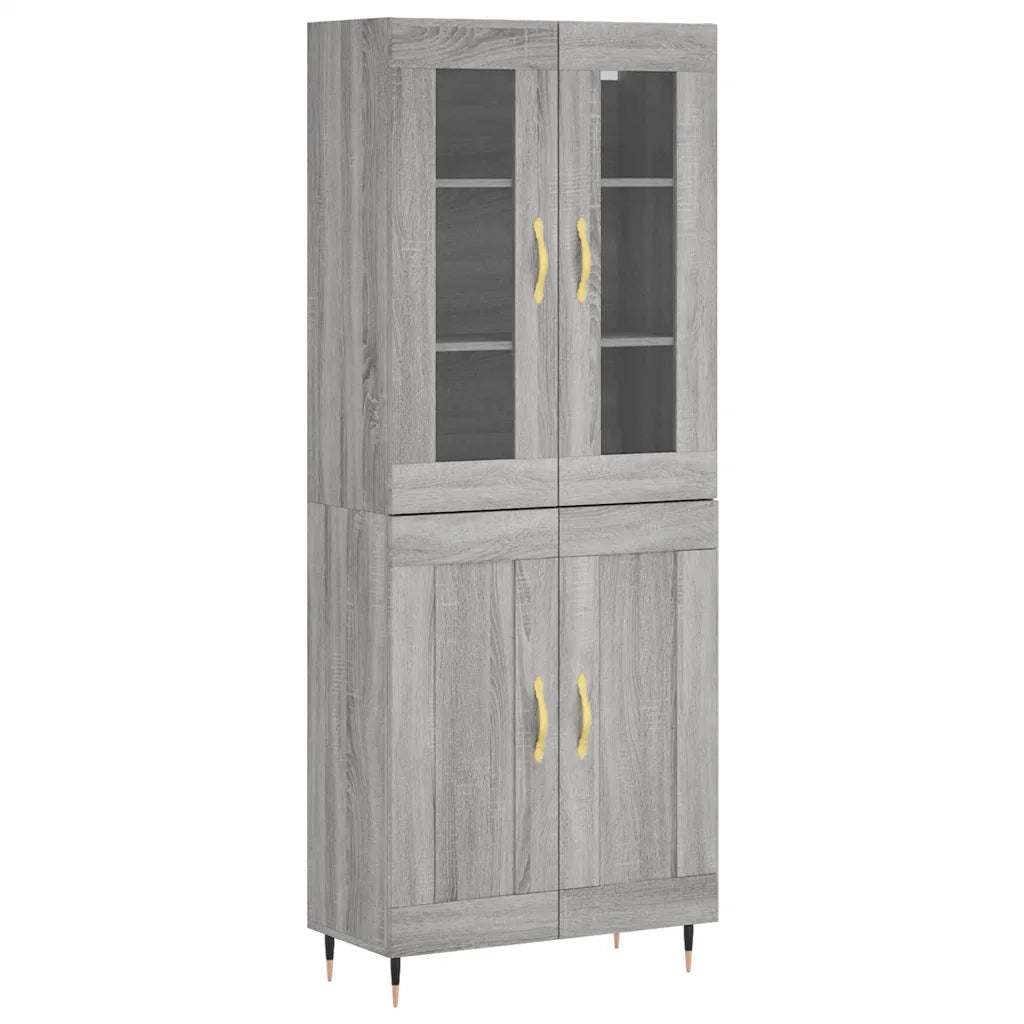 vidaXL Credenza Grigio Sonoma 69,5x34x180 cm in Legno Multistrato