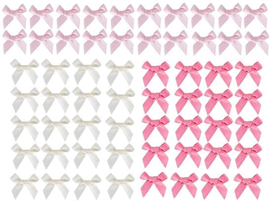 Set di 60 Punti di Maglia Rosa in Satin per Regali