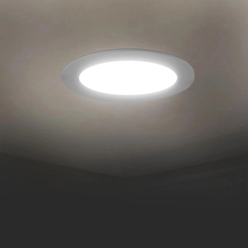 Faretto incasso LED 24W pannello rotondo slim interruttore CCT da 3000K a 6500K luce ufficio negozio studio foro 28cm