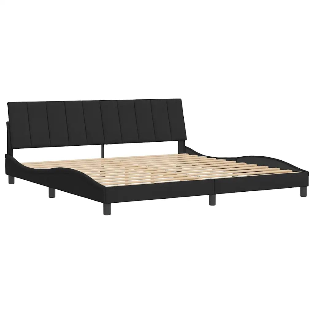 Giroletto senza Materasso Hanko Nero 200x200 cm in Velluto