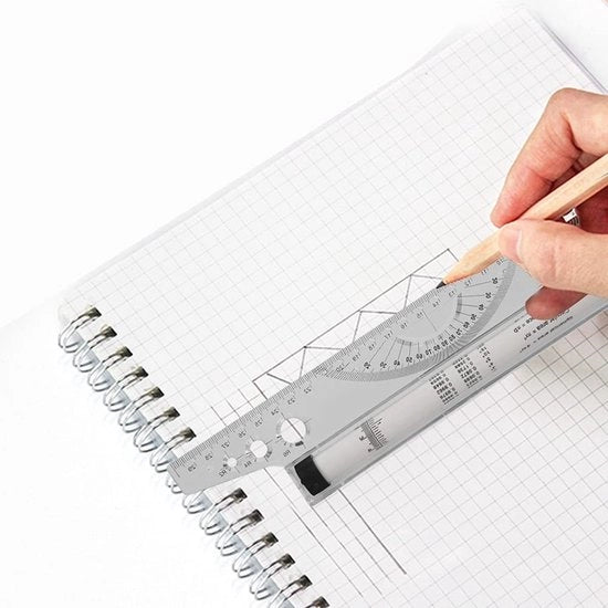Misuratore angolare digitale in PVC - Livello di precisione elevato - Tavolino di misurazione - Bussola di angolo digitale - Misuratore lineare preciso - Interfaccia facile da utilizzare - Tavolino di disegno