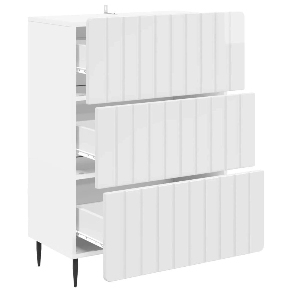 Mobile con Cassetti Bianco Lucido 66 x 34,5 x 92 cm 894379