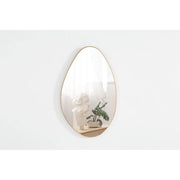 Miroir asymétrico NARA – 50x80 cm – Finitura rovere invecchiato – MDF decorativo in legno – Design organico e moderno