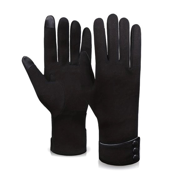 Manopole touchscreen per donne - Adatte per sport all'aperto e tempo freddo, guanti caldi con dettagli a cerniera, attrezzatura invernale, guanti eleganti 24*9cm