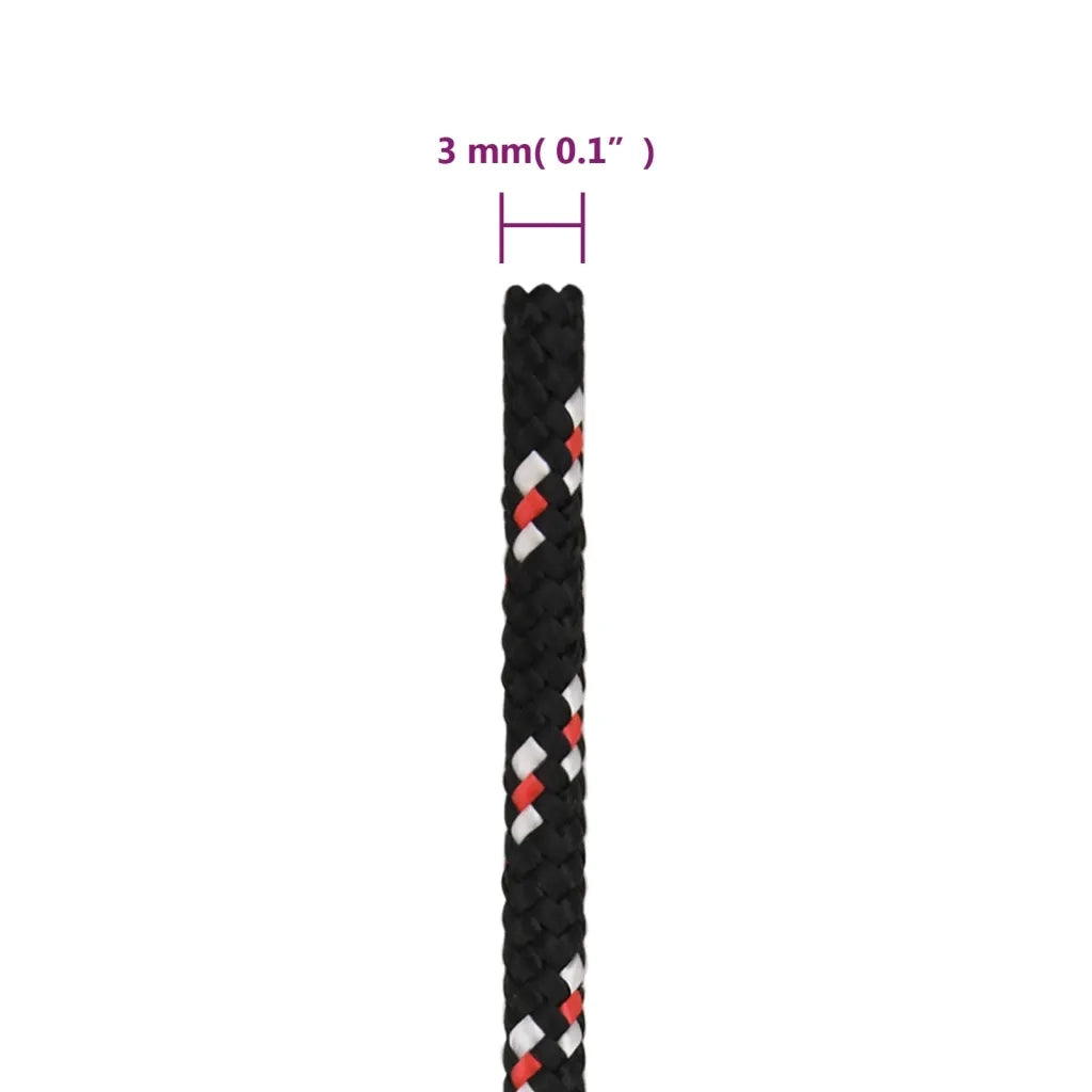 Corda da Lavoro Nera 3 mm 250 m in Polipropilene 152325