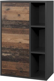 Libreria da parete Berno, Nero/antico, 50.1 x 78.4 cm con 3 scomparti aperti