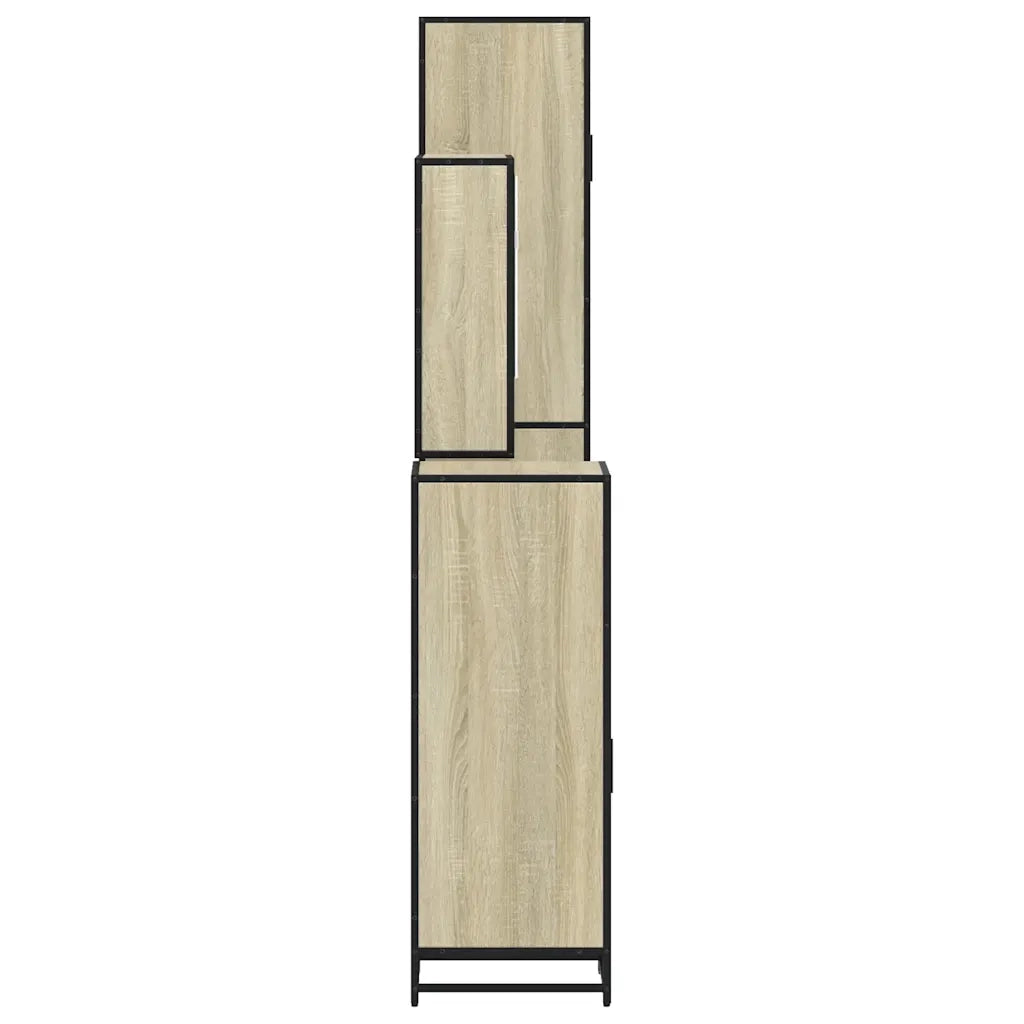 Set Mobili da Bagno 4 pz Rovere Sonoma in Legno Multistrato
