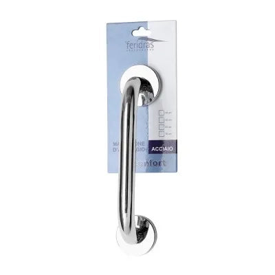 Maniglione di sicurezza cromato 30 cm per disabili in acciaio inox