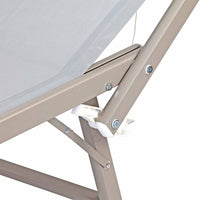 Lettino Prendisole da Giardino 181x60xH39 cm in alluminio ecru Bagnino