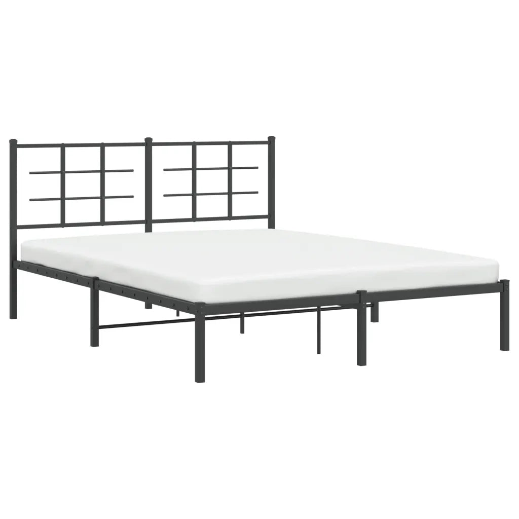 Giroletto con Testiera in Metallo Nero 160x200 cm 355564