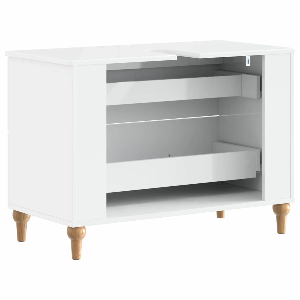 Armadio per Lavabo da Bagno ALKMAAR Bianco Lucido 896139