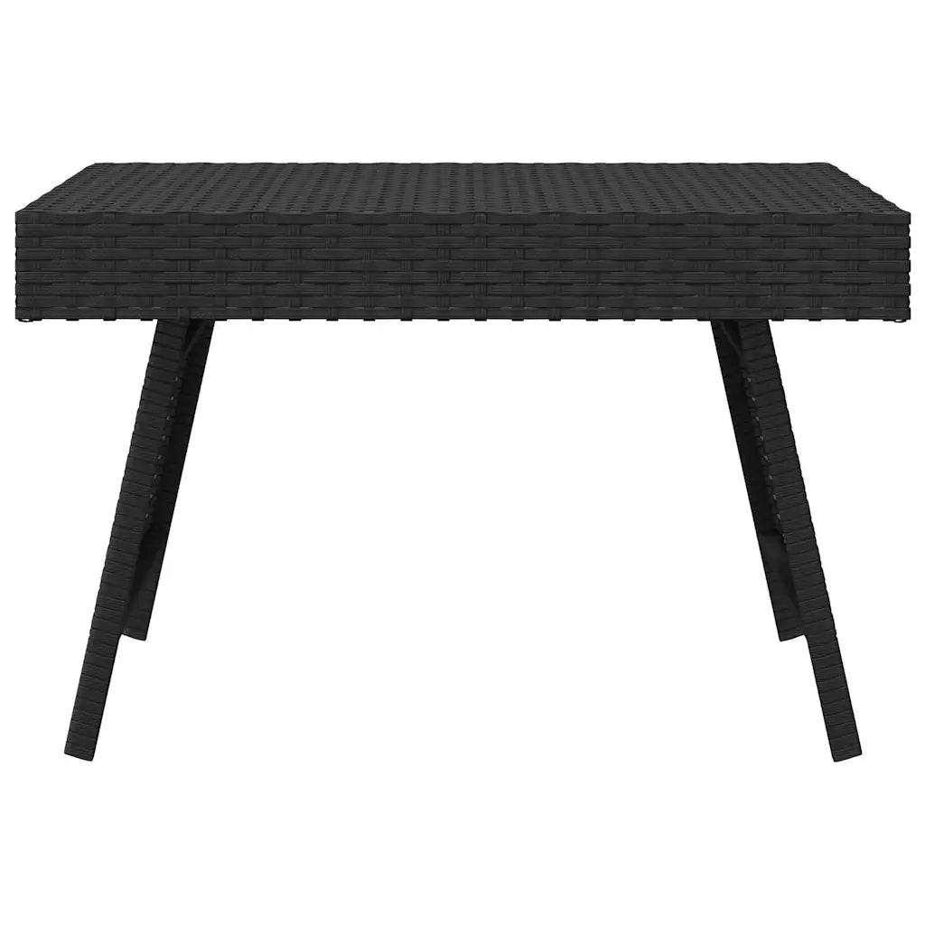 Tavolino | Tavolo laterale Pieghevole Nero 60x40x38 cm in Polyrattan