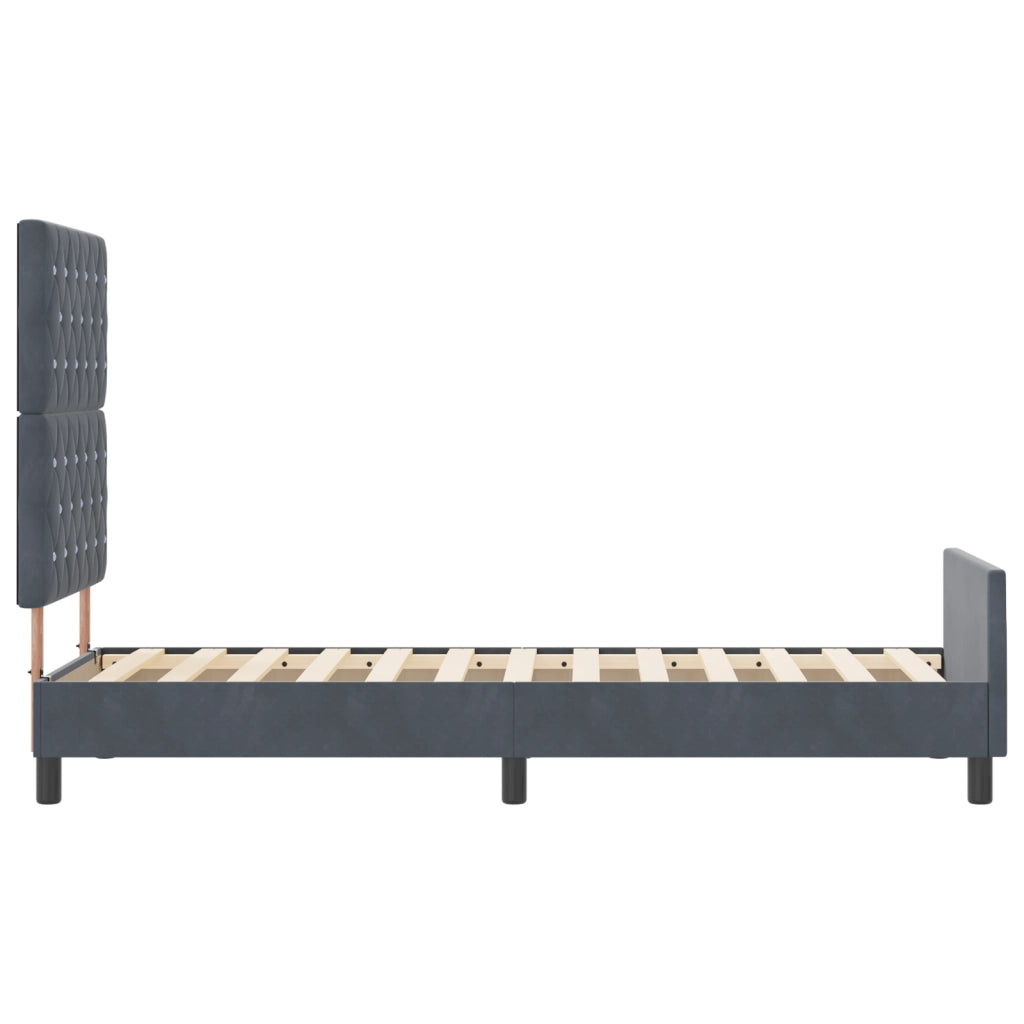 Struttura Letto  Grigio Scuro 80x200 cm Velluto