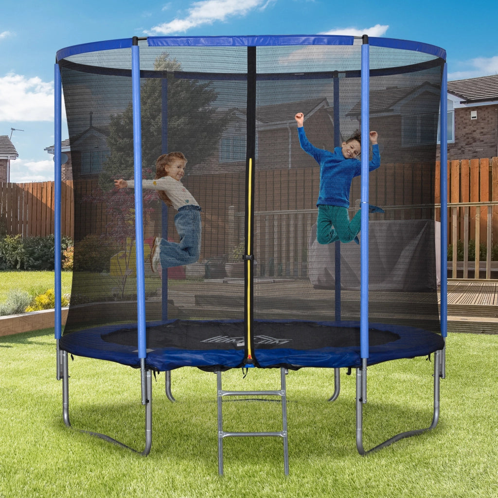 Trampolino Elastico da Giardino ¨C Xylo ¨C ?244cm con Rete di Sicurezza Blu e Nero