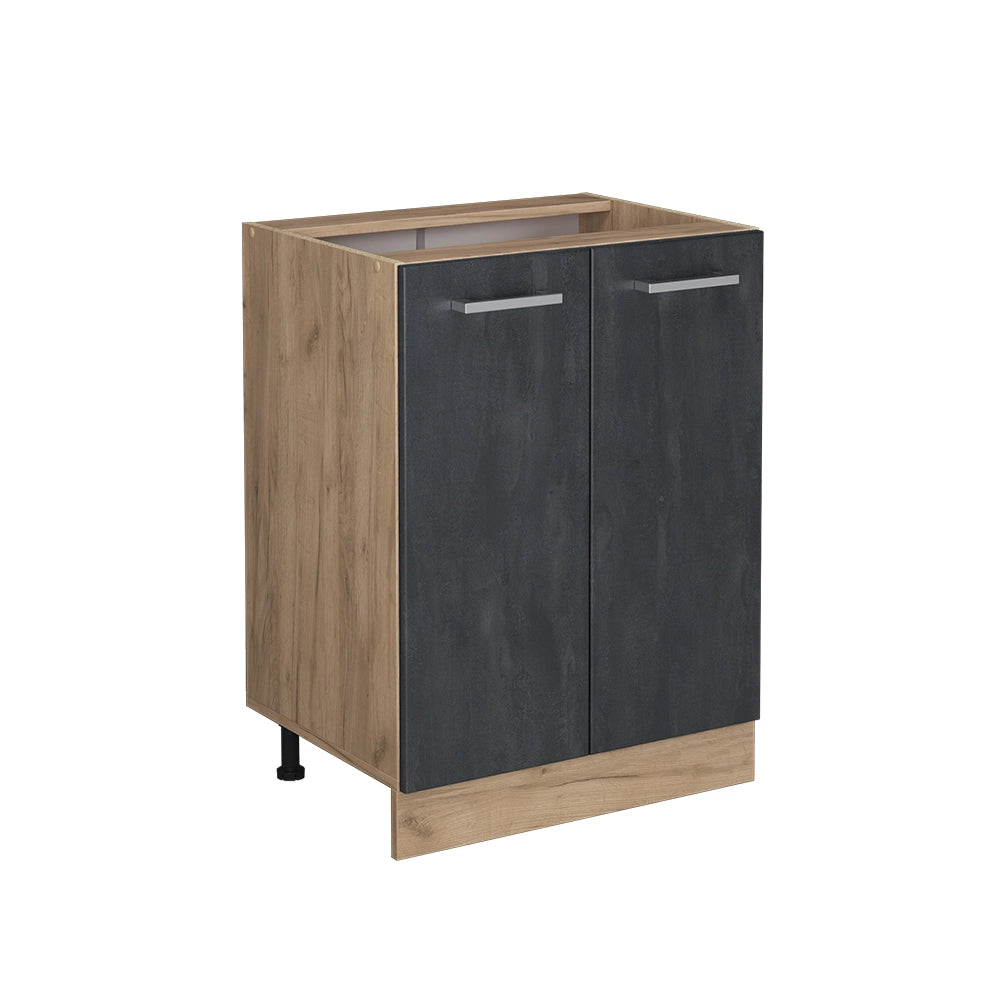 Vicco Mobiletto base cucina Calcestruzzo nero 60 cm senza piano di lavoro
