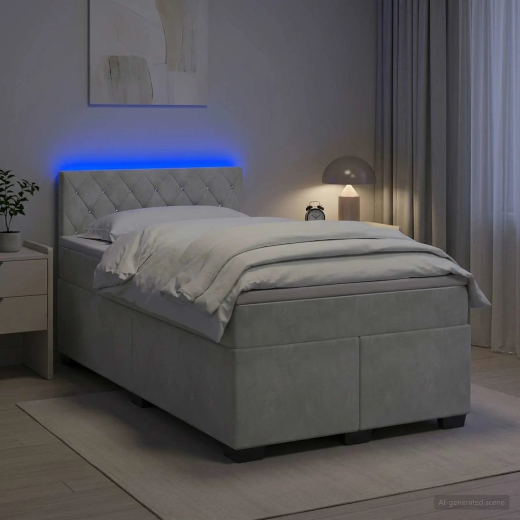 Letto box spring con materasso Grigio Chiaro 120 x 200 cm 3453113