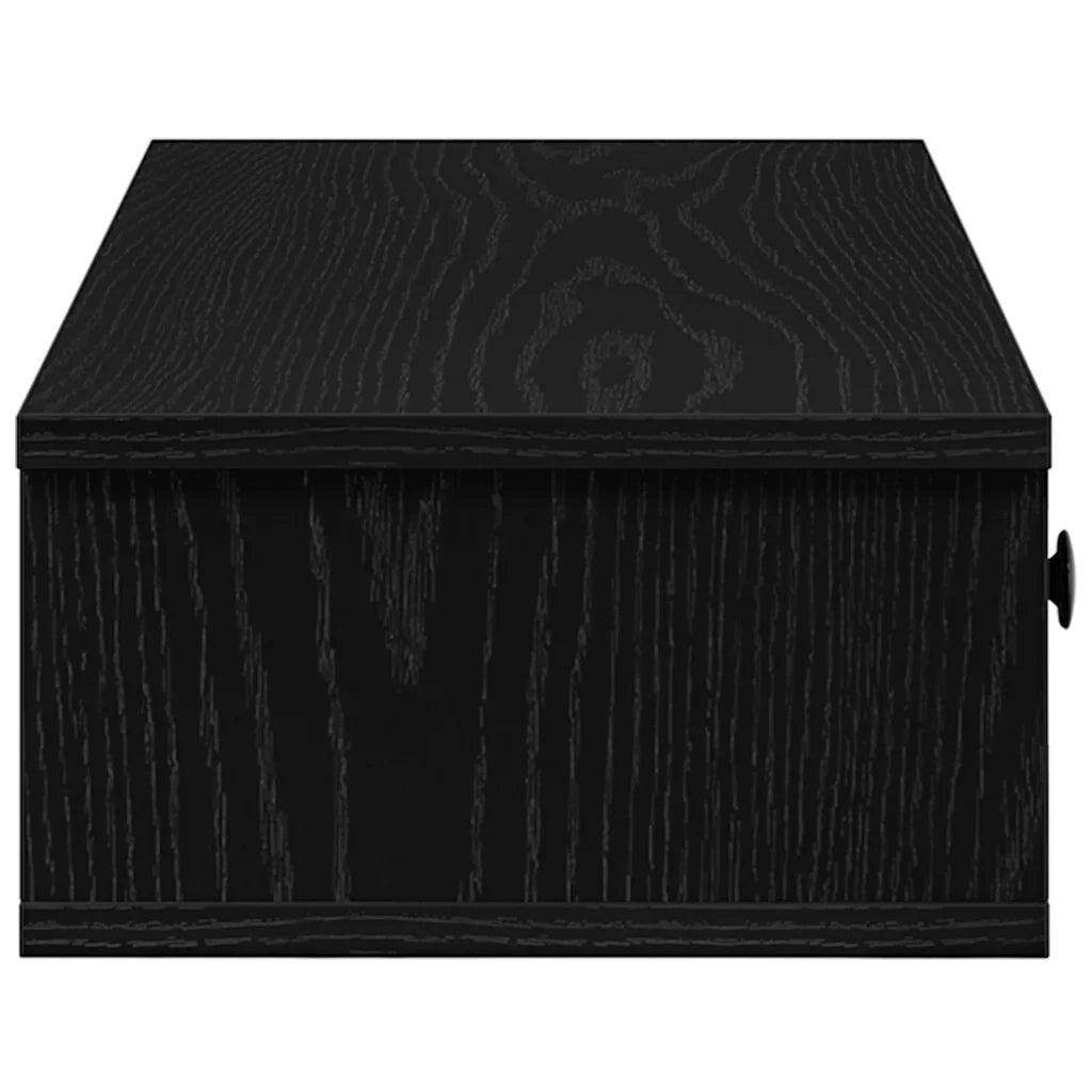 Scaffale a Parete con Cassetti Nero 60x28x15 cm in Truciolato 859942