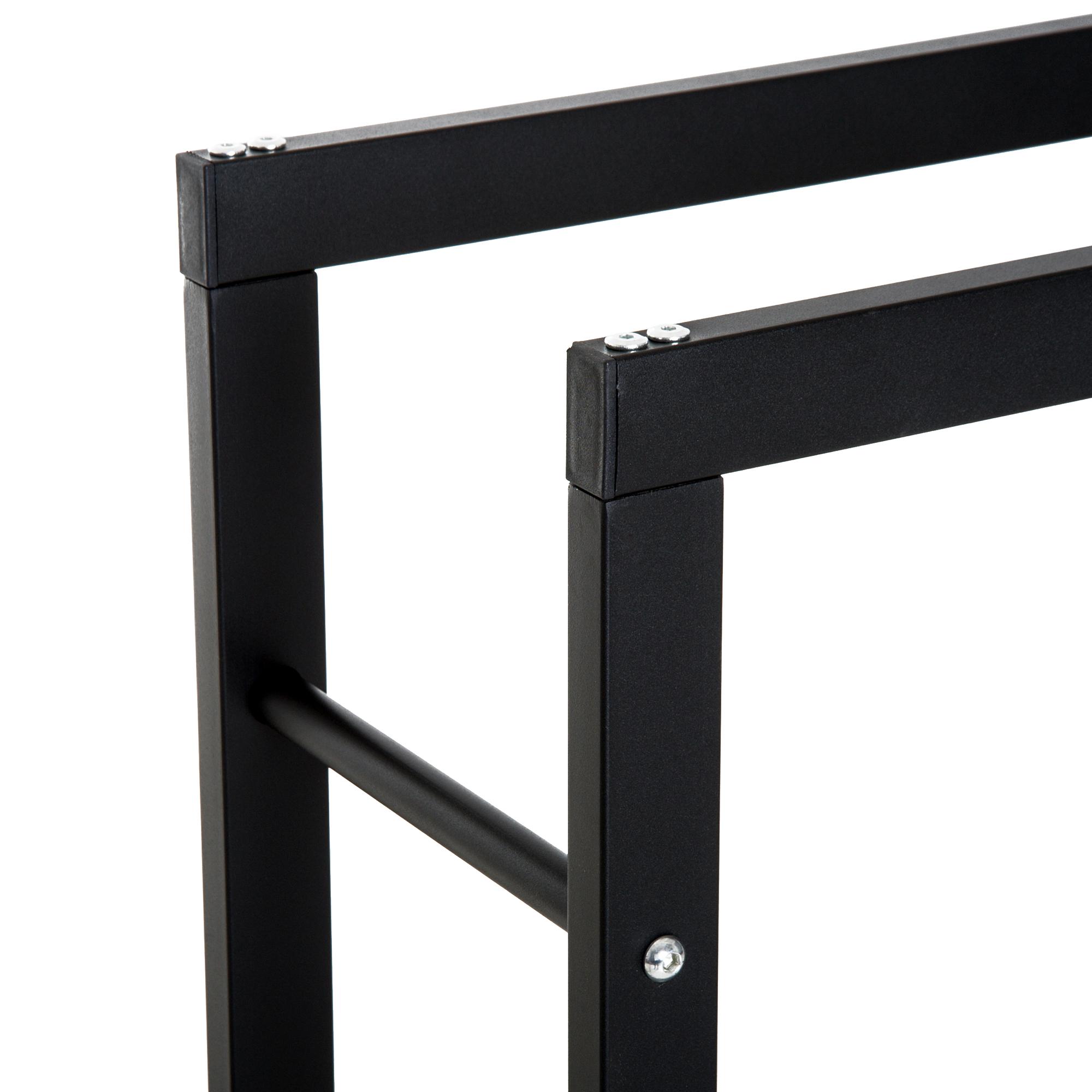 Portalegna Legnaia in Ferro 60x25x100 cm da Interno Max 100Kg  Nero