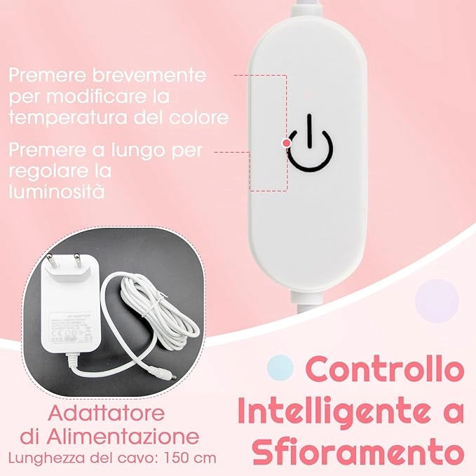 Toeletta Trucco 2 in 1 per Bambina, Specchiera Staccabile per Ragazza in Legno con Sgabello, Cassetto, Ripiani e Giocattoli, Postazione Trucco per 3 Anni, 70 x 34 x 103 cm(Bianco)