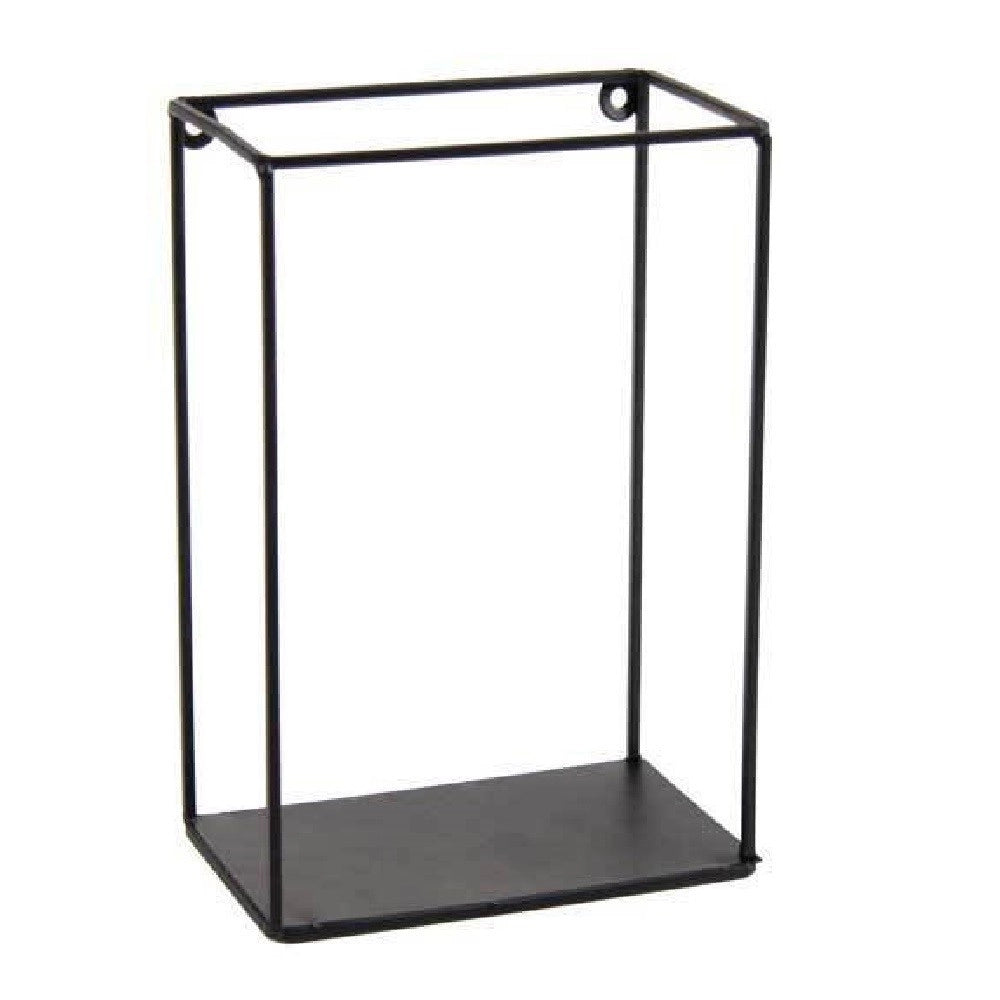 Trade Shop - Mensola Bacheca Parete Rettangolare In Metallo 17x10x25cm Nero Industrial 822179 -