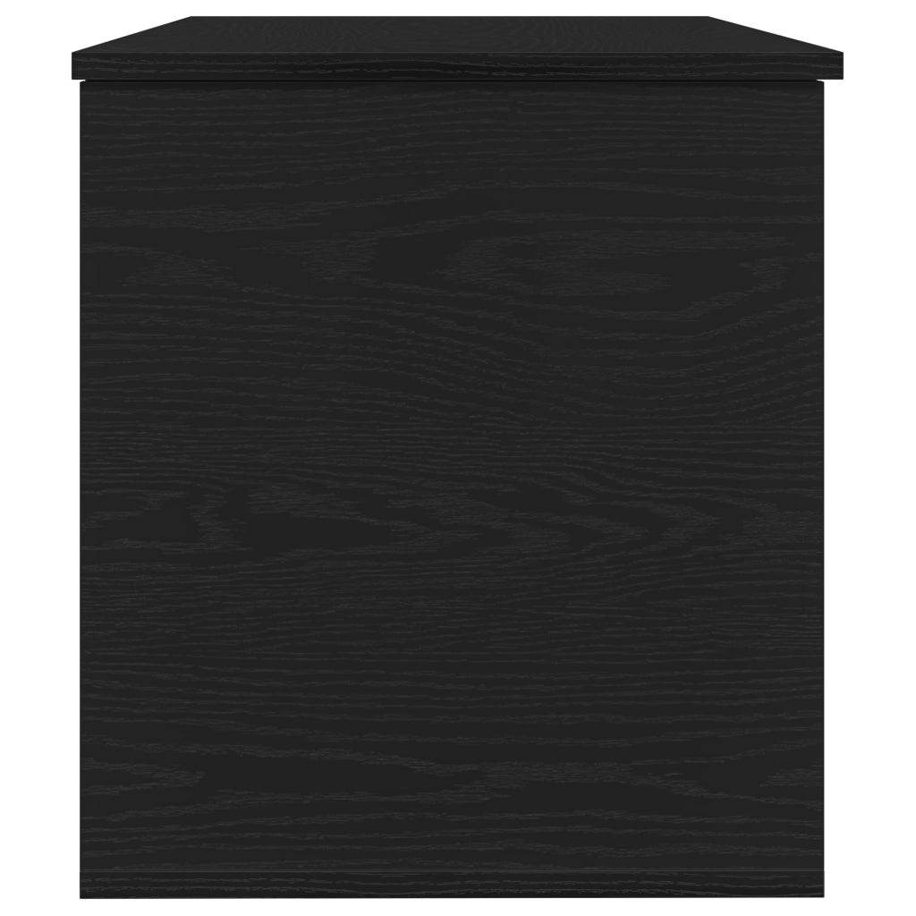 Scatola di stoccaggio  con coperchio in rovere nero 100x42x46 cm in legno ingegnerizzato