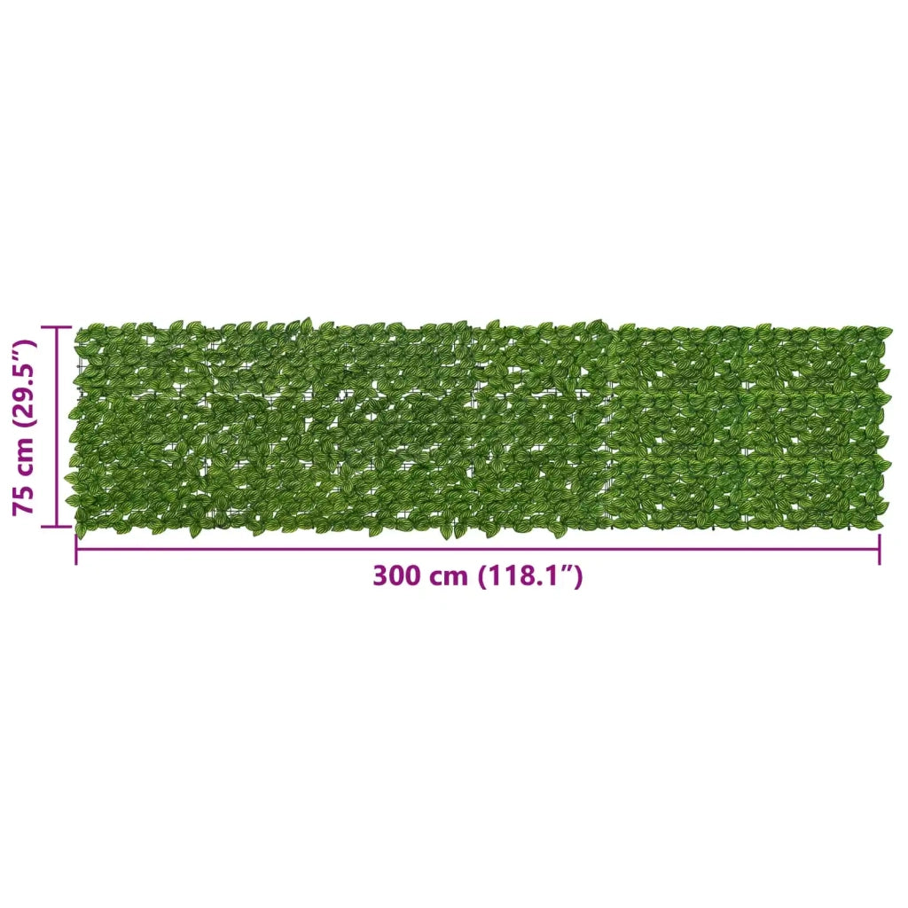 Schermo per balcone con foglie-Pannello per balcone Verde e Giallo 300 x 75 cm 345566