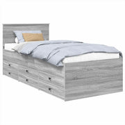 Letto singolo | Letto per adulti | Daybed Grigio Sonoma e Nero 75 x 190 cm Legno multistrato