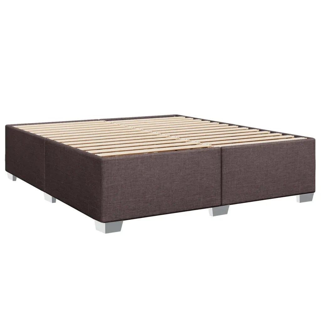 Giroletto a Molle con Materasso Marrone Scuro 180x200cm Tessuto