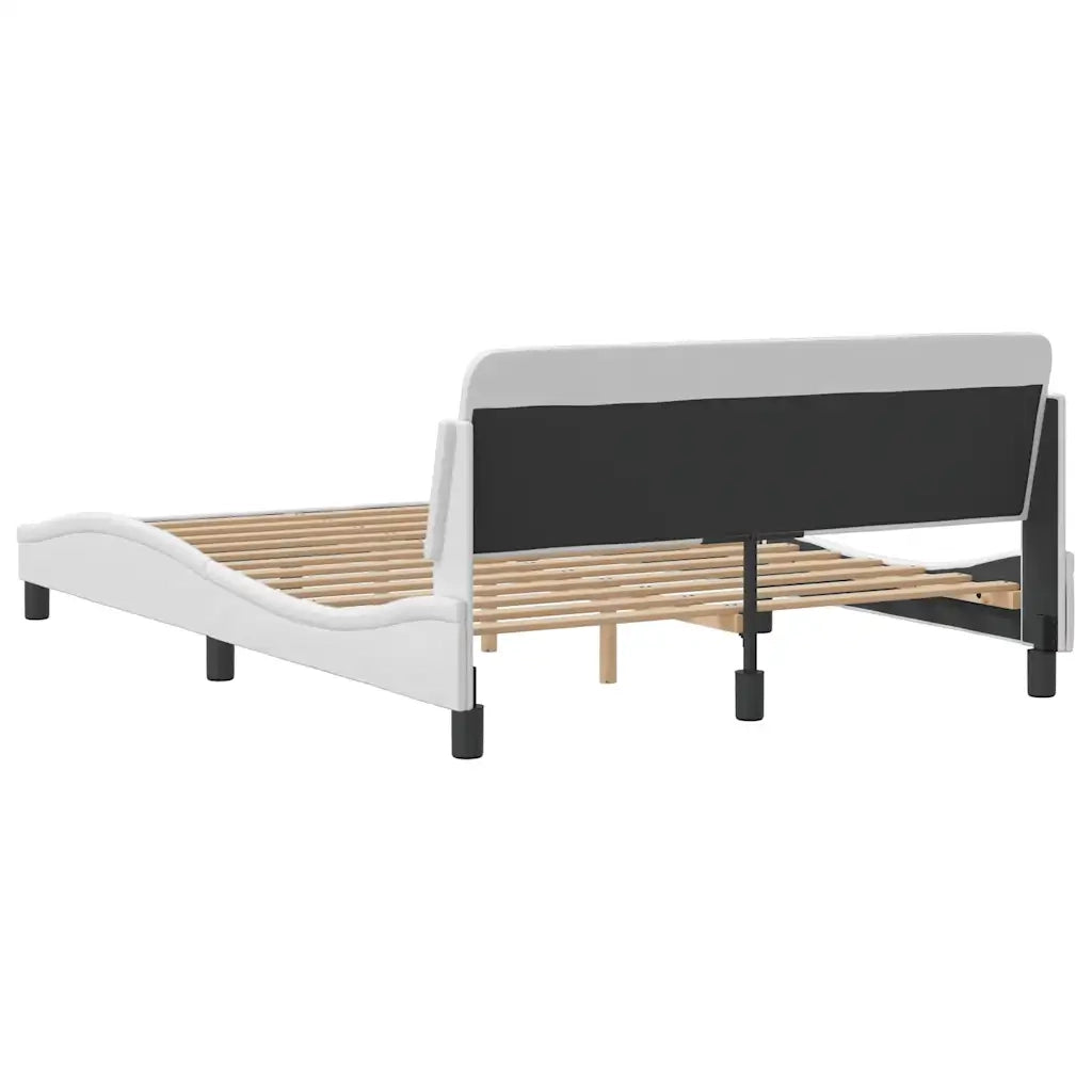 Giroletto-Struttura Letto Dover Bianco 140x190 cm in Similpelle