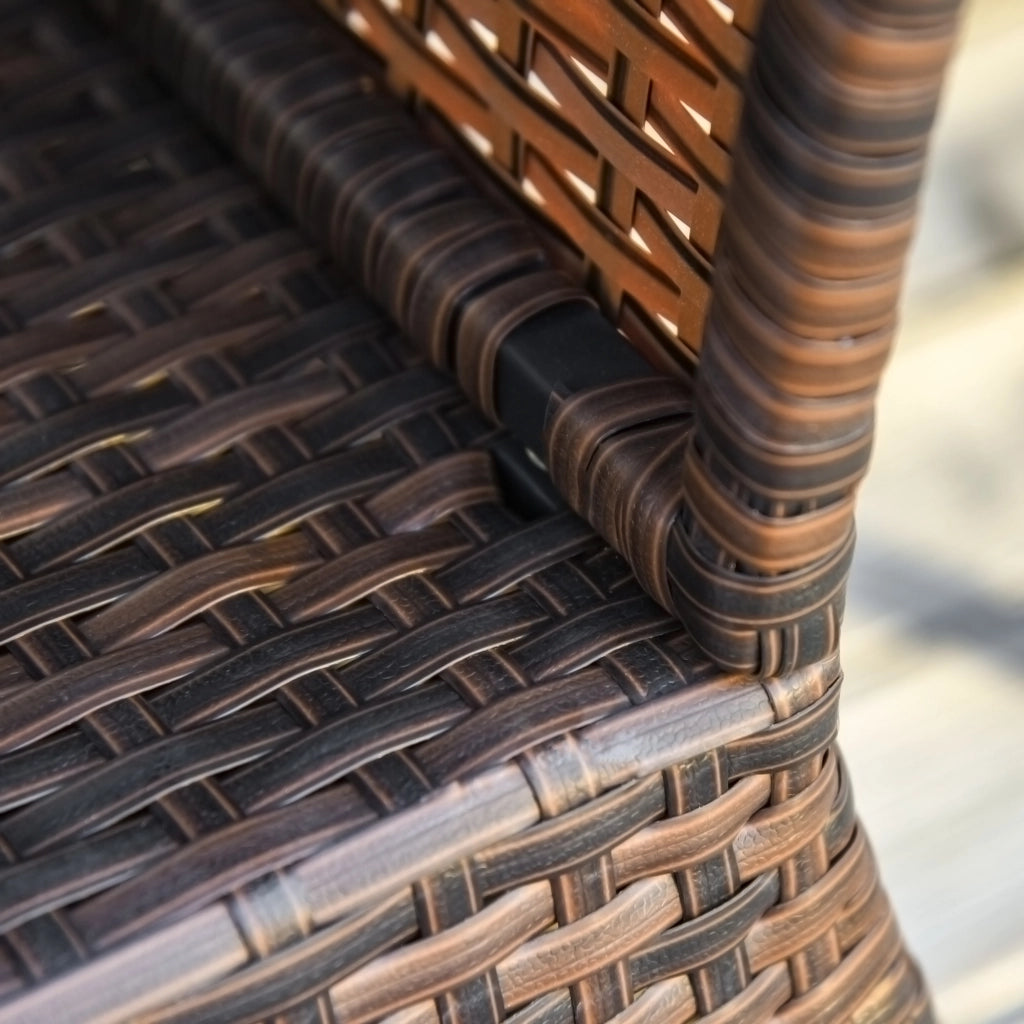 Tavolino da Giardino con Base Ombrellone in Polyrattan ¨C MINIMAL ¨C Marrone 54x54x55 cm