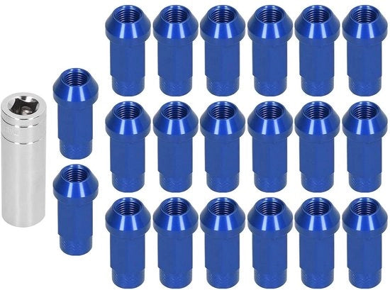 Viti a sezione circolare 20 pezzi M14x1.5 filo 2in altezza viti a sezione circolare in alluminio 7075-T6 con foro attraverso e chiusura a vite (blu)