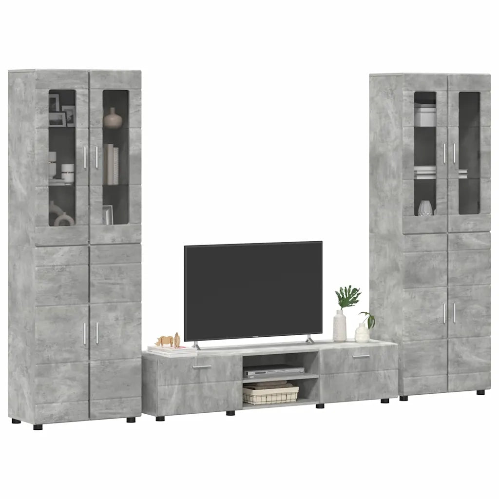 Set mobile TV FLORIN 3 pcs Grigio cemento Legno multistrato 3397997