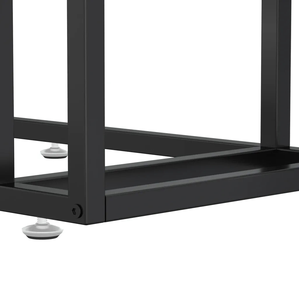 Tavolino per Computer Marmo Nero 50x35x65 cm Vetro Temperato 331651