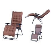 Sedia Sdraio da Esterno Giardino Elegante con Imbottitura Colore: Marrone