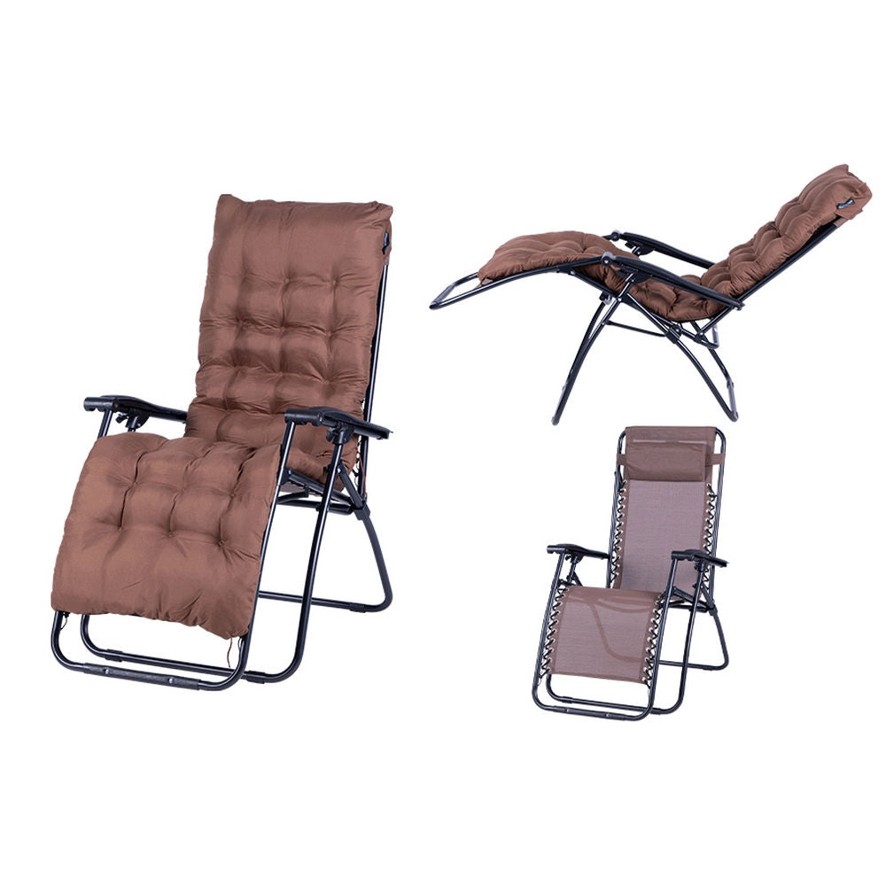Sedia Sdraio da Esterno Giardino Elegante con Imbottitura Colore: Marrone