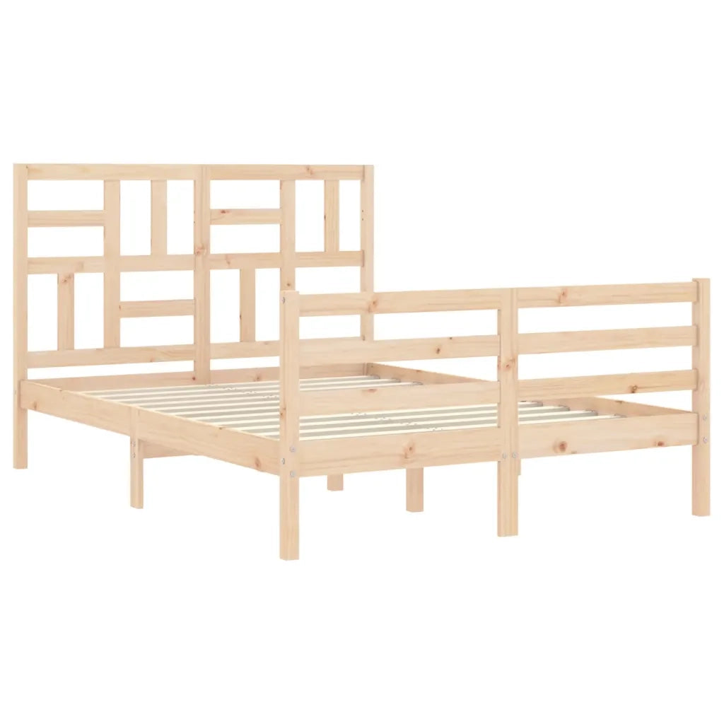 Giroletto con Testiera-Struttura Letto con testiera 140x190 cm in Legno Massello 853165