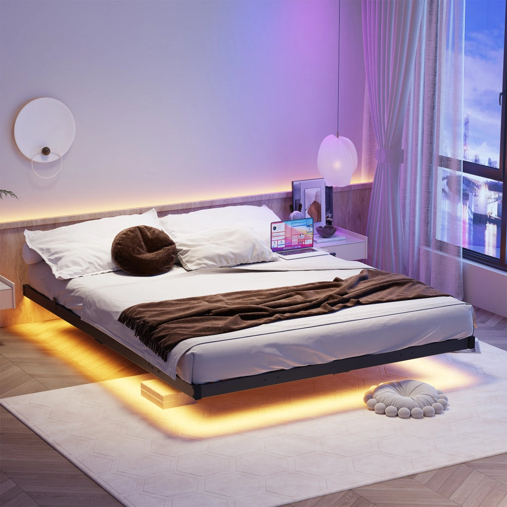 letto metallo nero 140 x 190 cm