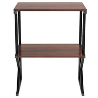 Scaffale da Scrivania Multiuso 3 Ripiani 54x37x69 cm per Stampante Ufficio in MDF Noce e Nero