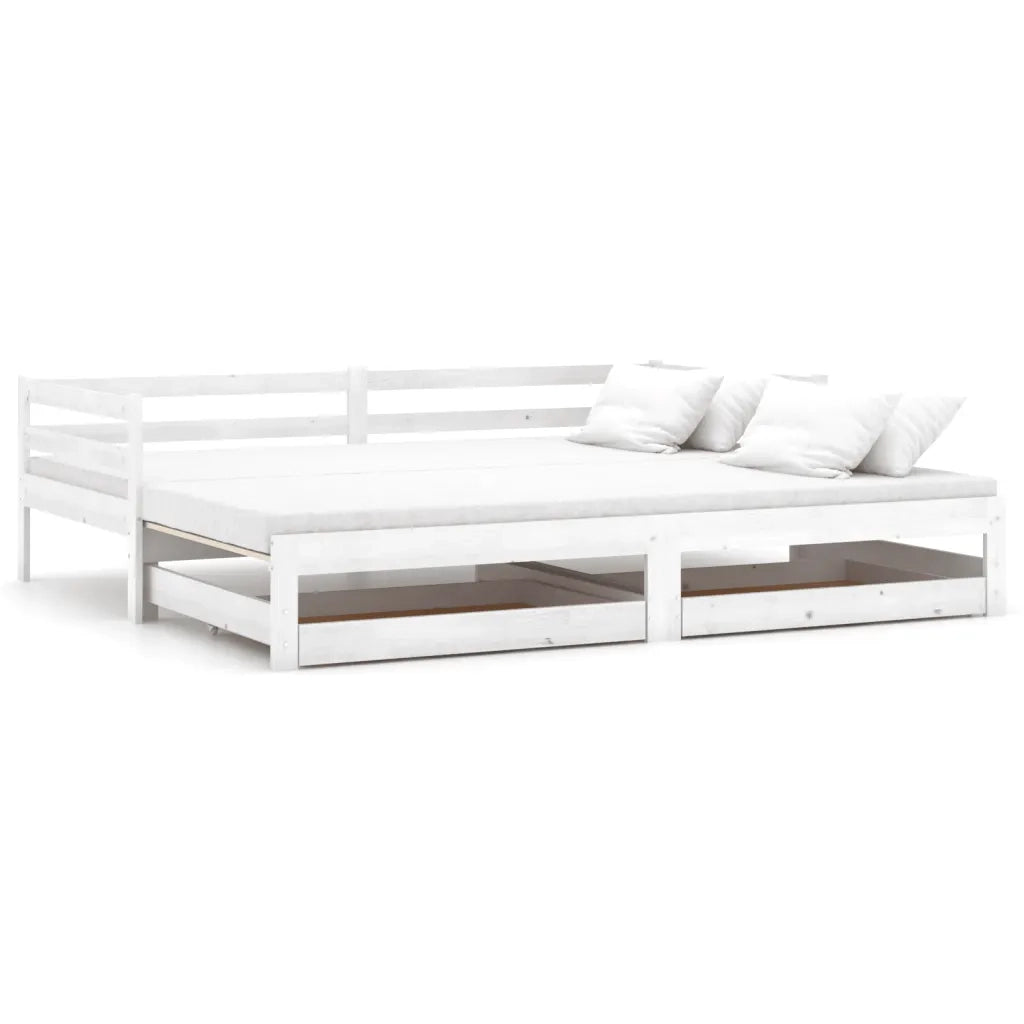 Dormeuse Estraibile 2x(90x200) cm Bianca in Massello di Pino cod mxl 53851