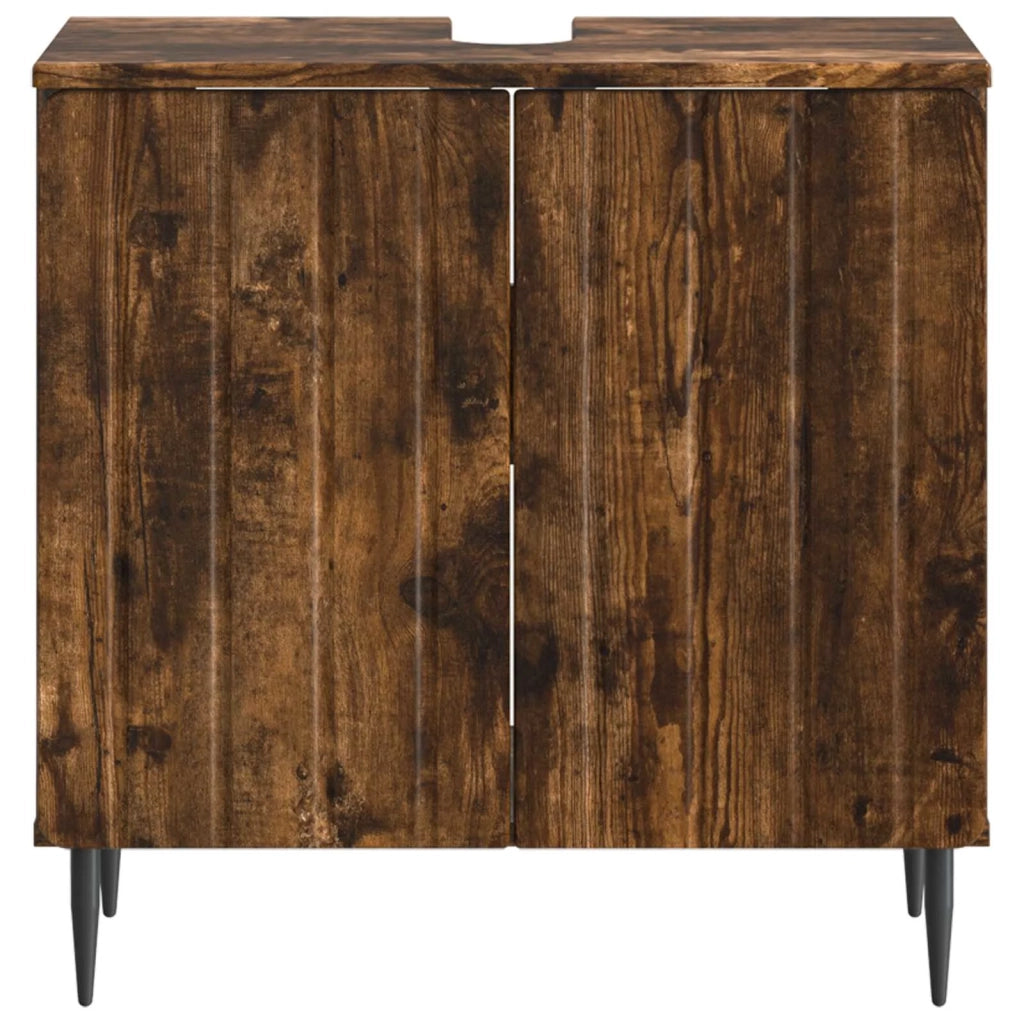 Armadio per Lavabo da Bagno ZWOLLE Rovere Fumo 896350