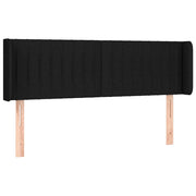 Testiera | Testata ad Orecchio Nera 147x16x78/88 cm in Tessuto