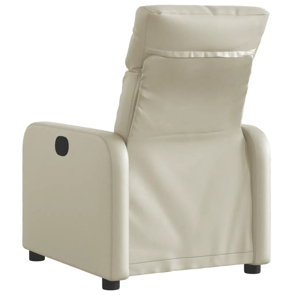 Poltrona | Sedia Relax Reclinabile Elettrica Crema in Similpelle