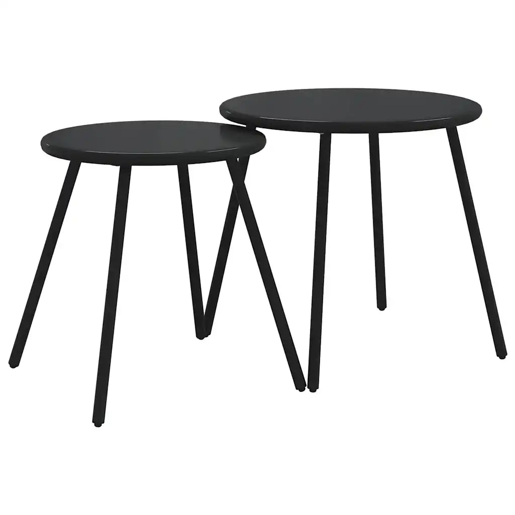 Set Mobili da Balcone 5 pz con Cuscini Nero in Acciaio