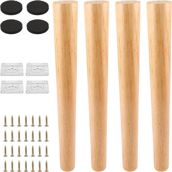 Piedi in legno per mobili 40 cm - Eichen - Sostitutivi per piedi di tavolo per divani, tavoli da pranzo e armadi TV