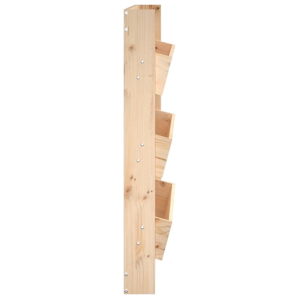 Fioriera | Cassetta per fiori | Vaso a Muro 3 Ripiani 60x18,5x110cm Legno Massello di Pino