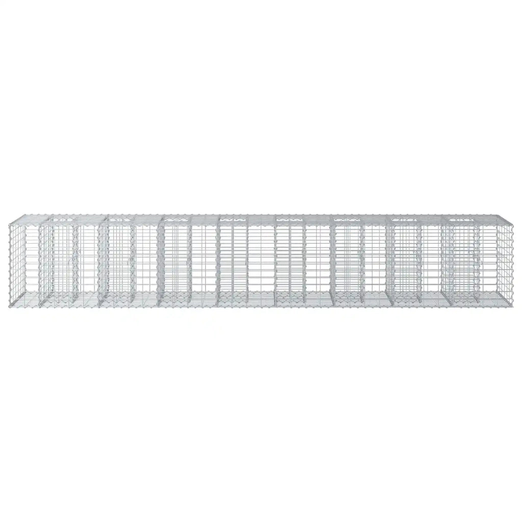 Letto rialzato in gabbione 2 pz Argento 340 x 60 x 55 cm CFW1139364