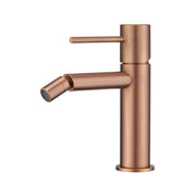 IMEX Miscelatore monocomando bidet oro rosa spazzolato corpo in ottone cartuccia ceramica Ø26mm tubi flessibili 3-8 Zama finitura PVD Serie Monza Imex-BDM039-2ORC