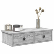 Scaffale a Parete con Cassetti Grigio 60x28x15 cm in Truciolato 859946