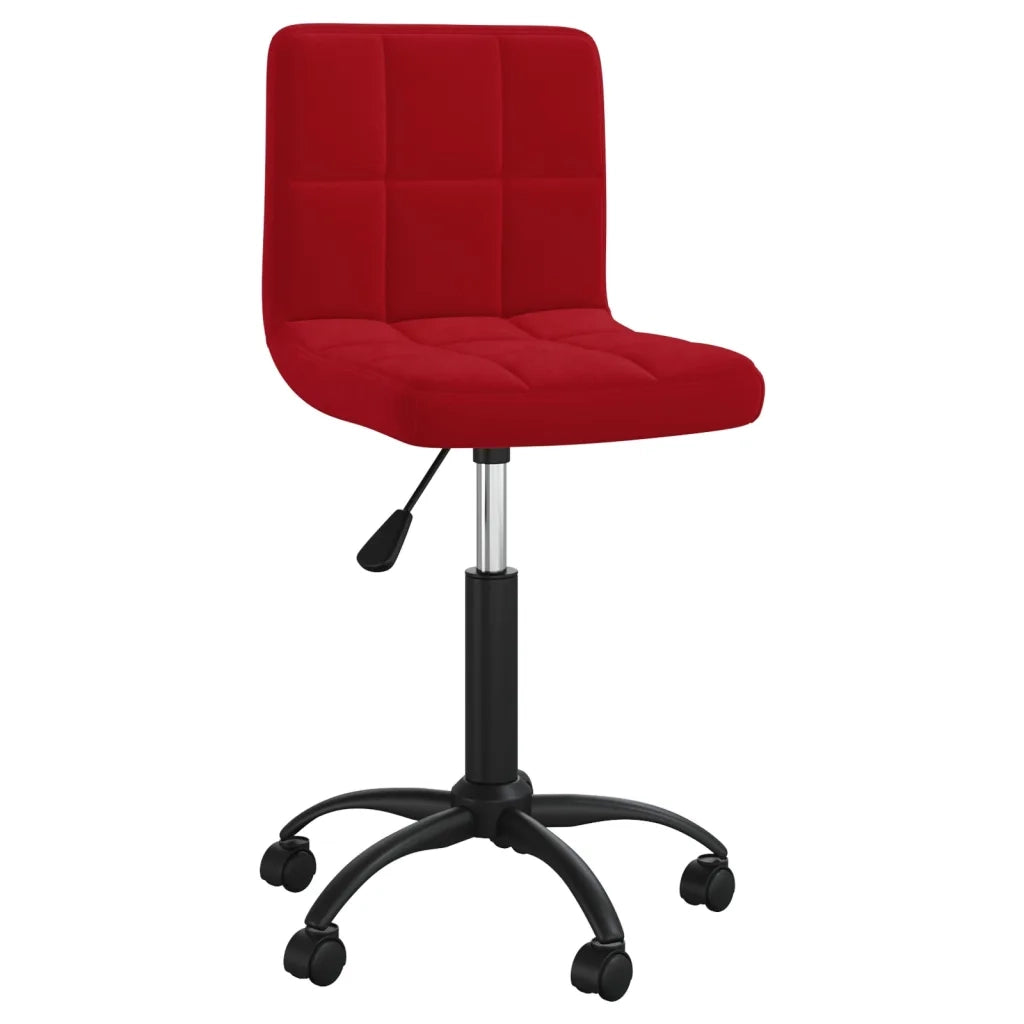 Sedia Girevole da Ufficio Rosso Vino in Velluto 334362